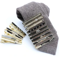 mens gold black jewel metal tie clip bright chrome stainless steel necktie clips clasp clamp wedding charm creative gifts