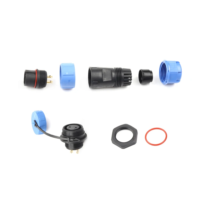 SP17 IP68 задняя гайка тип Электрический водонепроницаемый разъем 2/3/4/5/7/9 Pin