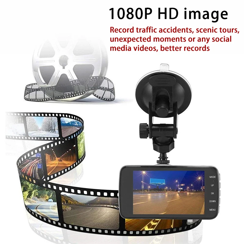 Камера для автомобиля Запись 4 0 дюймов ЖК дисплей Экран HD видео Двойной объектив