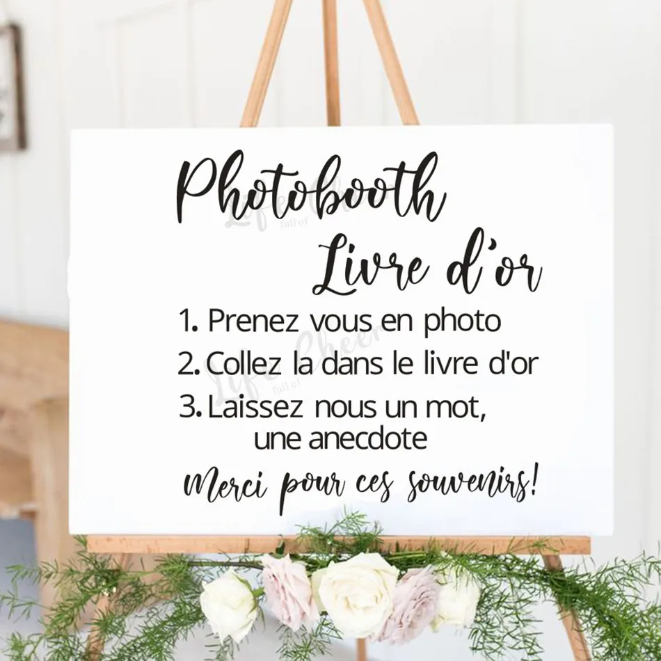 Золотая виниловая наклейка свадебная фотобудка знак приветственная книга