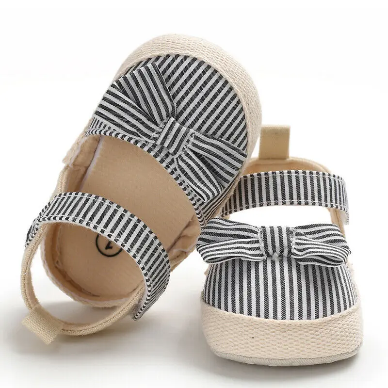 

Cute Baby Girls Clogs Shoes Fashion Infant Bow Stripe Baby Girls Soft Sole Sandals Toddler Summer Shoes Bow-Knot Party Shoes