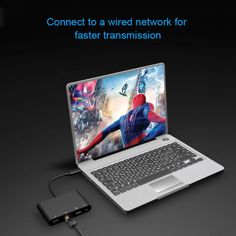 Basix Usb C Ethernet к HDMI совместимый + гигабитный (порт RJ45) USB3.0 Type концентратор адаптер USB
