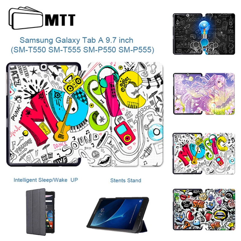 MTT граффити из искусственной кожи чехол для samsung Galaxy Tab A 9,7 дюймов SM-T550 SM-T555 SM-P550 SM-P555 Flip Fold смарт-чехол для планшета чехол