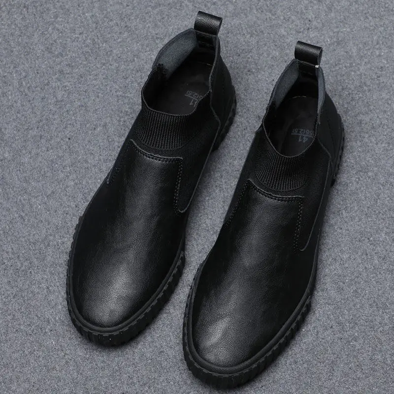 Мужские кожаные ботинки с высоким берцем повседневные Модные Ботинки Martin в