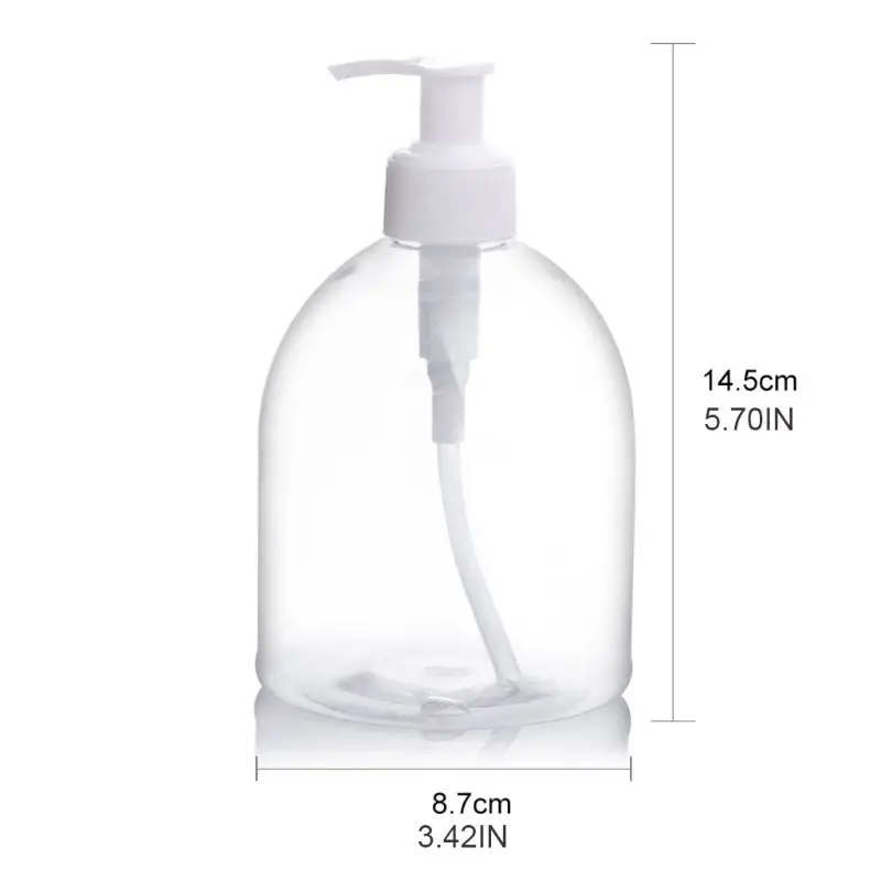 

500ML Pump Empty Bottle Plastic Hand Sanitizer Lotion Shampoo Dispenser Wash