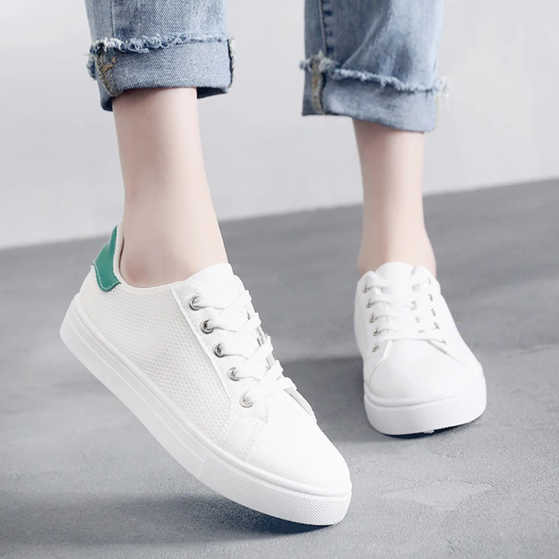 Small White Shoes 2020 Summer Women's Mesh Air Breathable Flats Bottom Female Comfortable Sneaker Casual Walking Shoes for Women