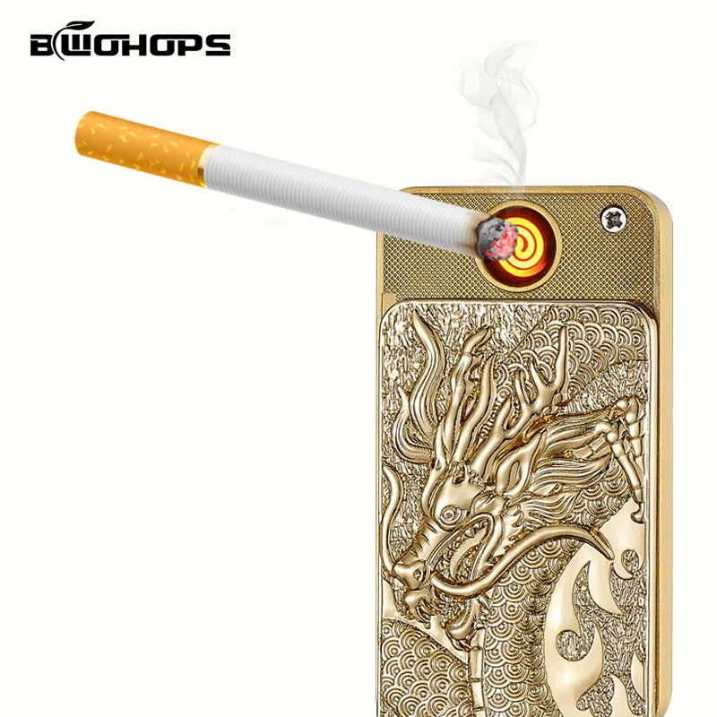 USB Электронная старинная Зажигалка Eagle & Dragon Ghost Lion беспламенная Briquet