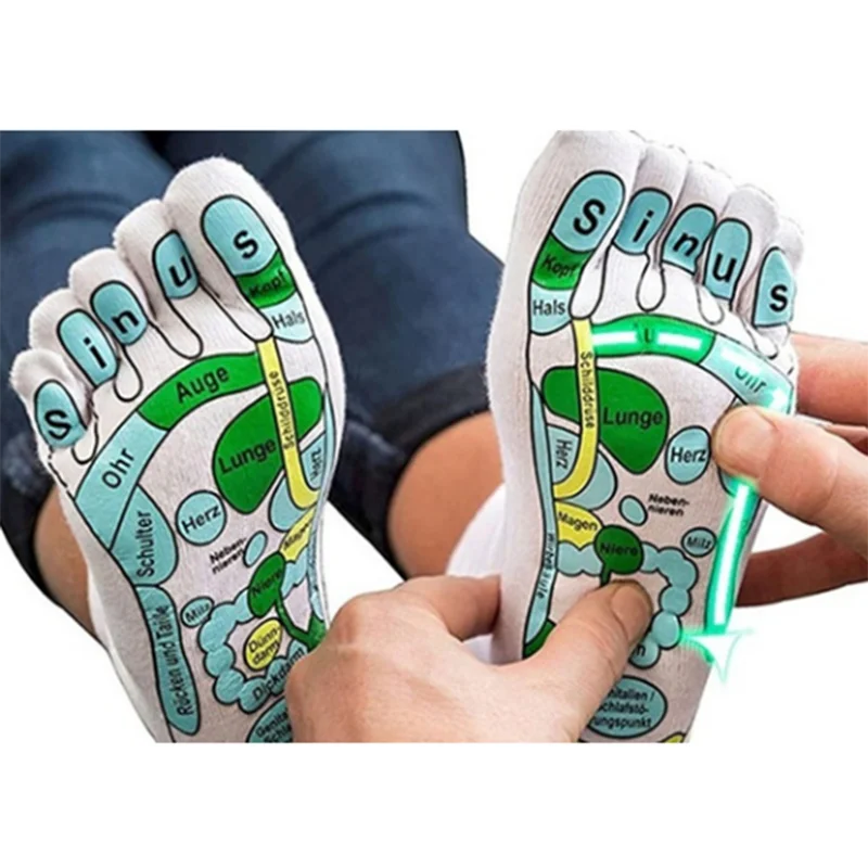 

Cotton Breathable Full English Illustration MId-tube Socks Massage Socks Reflexology Socks Acupressure Socks Foot Point Sock