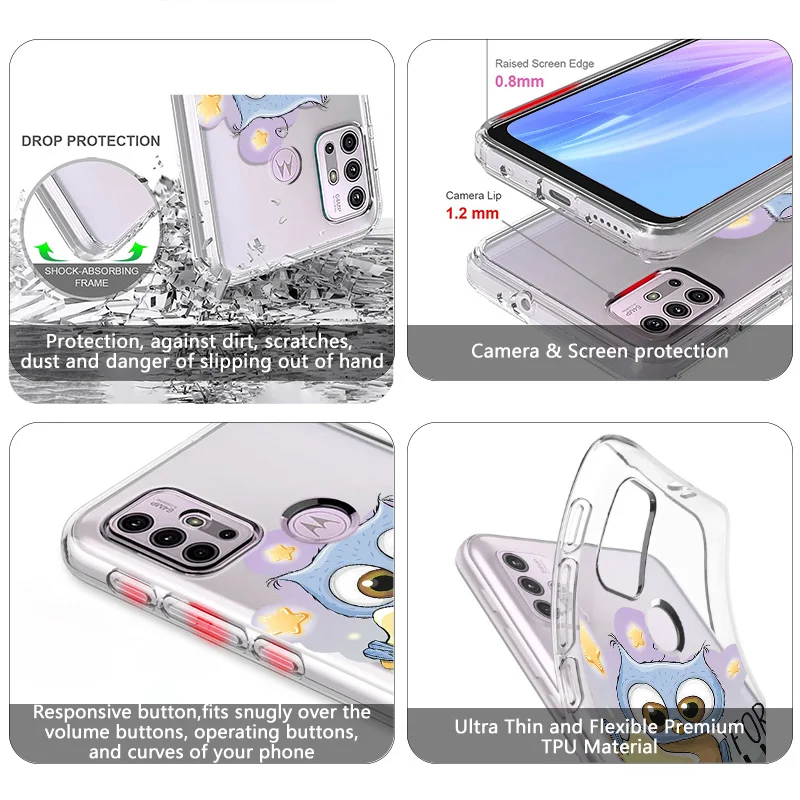 cartoon cute owl phone case for motorola moto g30 g20 g50 g60 e7 e20 e40 g40 fusion g 5g plus g9 play e7 plus power clear cover free global shipping
