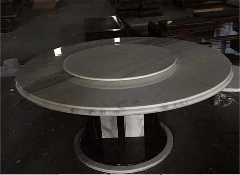 Dining Table-2 Лучшая цена современные 6 стульев Мраморный Топ круглая скатерть для обеденного стола с Ленивой Сюзан - Цвет: Dining Table-2