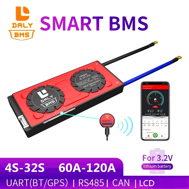 Дейли 3 2 V смарт BMS 4S 8S 12S 15S 16S 24S 60A 80A 100A 120A 150A сбалансированный Bluetooth Батарея