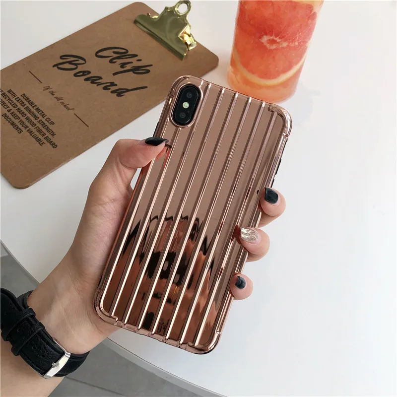 Розовый золотой костюм чехол для телефона iPhone 11 Pro Max X XS MAX Мягкий ТПУ XR 8 7 Plus