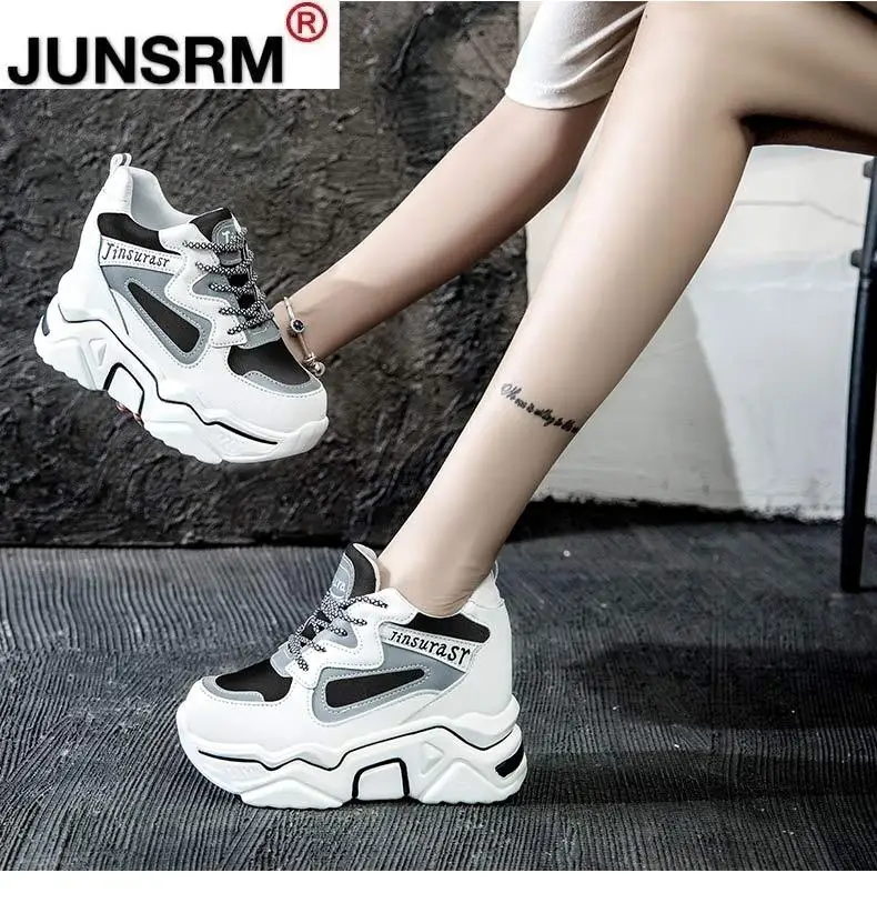 

Rimocy High Platform Height Increasing Casual Shoes Woman 2021 Spring Hidden Wedge Sneakers Women Thick Sole Vulcanize Shoes