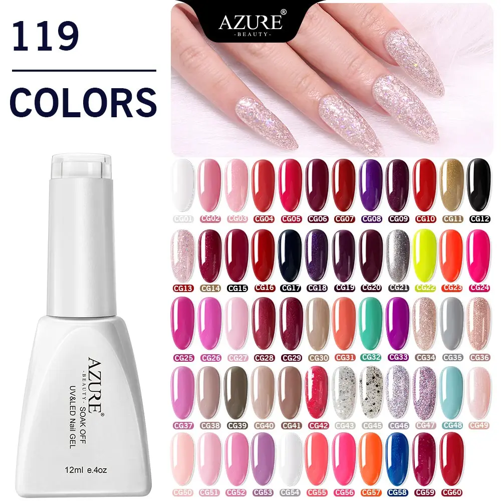 УФ гель для ногтей Azure Beauty 119 цветов новейший красный светодиодный лак