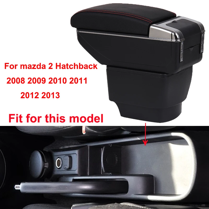 For Mazda 2 Mazda2 2008-2013 Armrest Box USB Charging Heighten Double Layer Central Store Content Cup Holder Ashtray Styling | Автомобили
