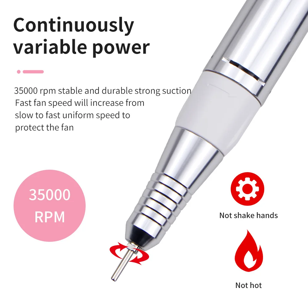 3 IN 1 Nail Vacuum Cleaner Big Power Dust Collector With Drill Machine Multifunctional Manicure Equipment | Красота и здоровье