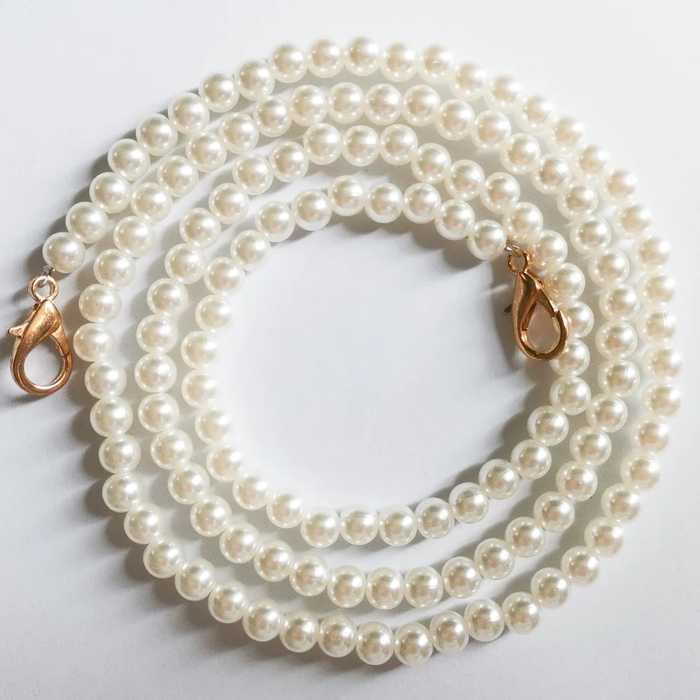 Boutique De FGG длинный \ короткий синтетический жемчуг ремень с цепочкой для вечернего сцепления сумочки