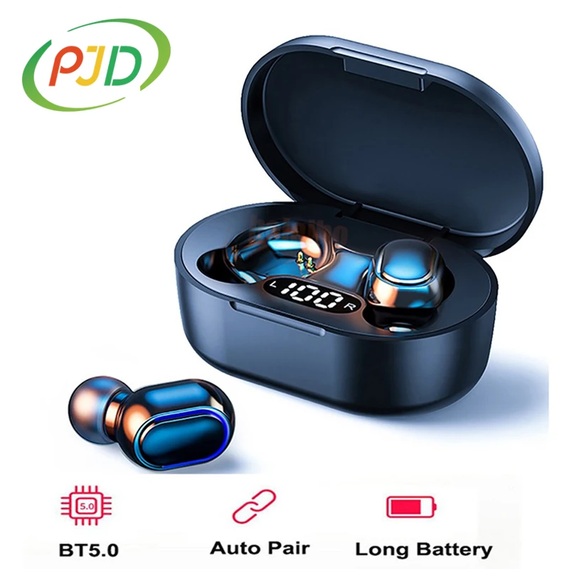 Беспроводные наушники PJD TWS Bluetooth шумоподавляющие со светодиодным дисплеем