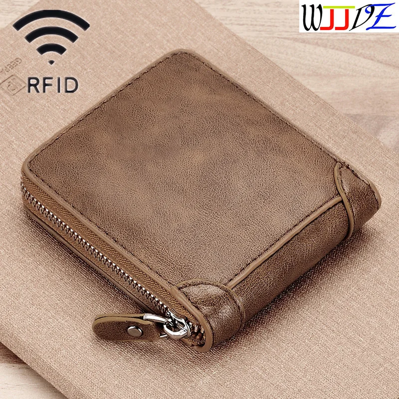 

Men Credit Card Holder Wallet RFID Anti-Theft Automatic Wallet Card Case Leather Male Purse Credit Card wjjdz