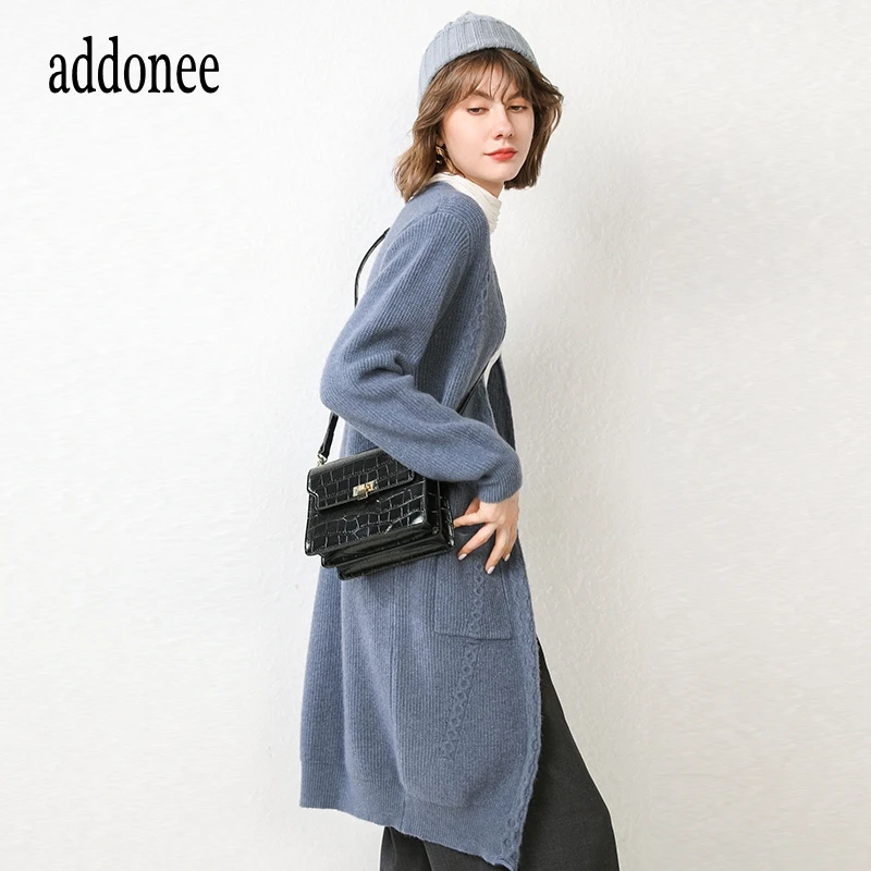 Скрученный узор Высокое качество Весна Осень Зима для женщин вязаный длинный