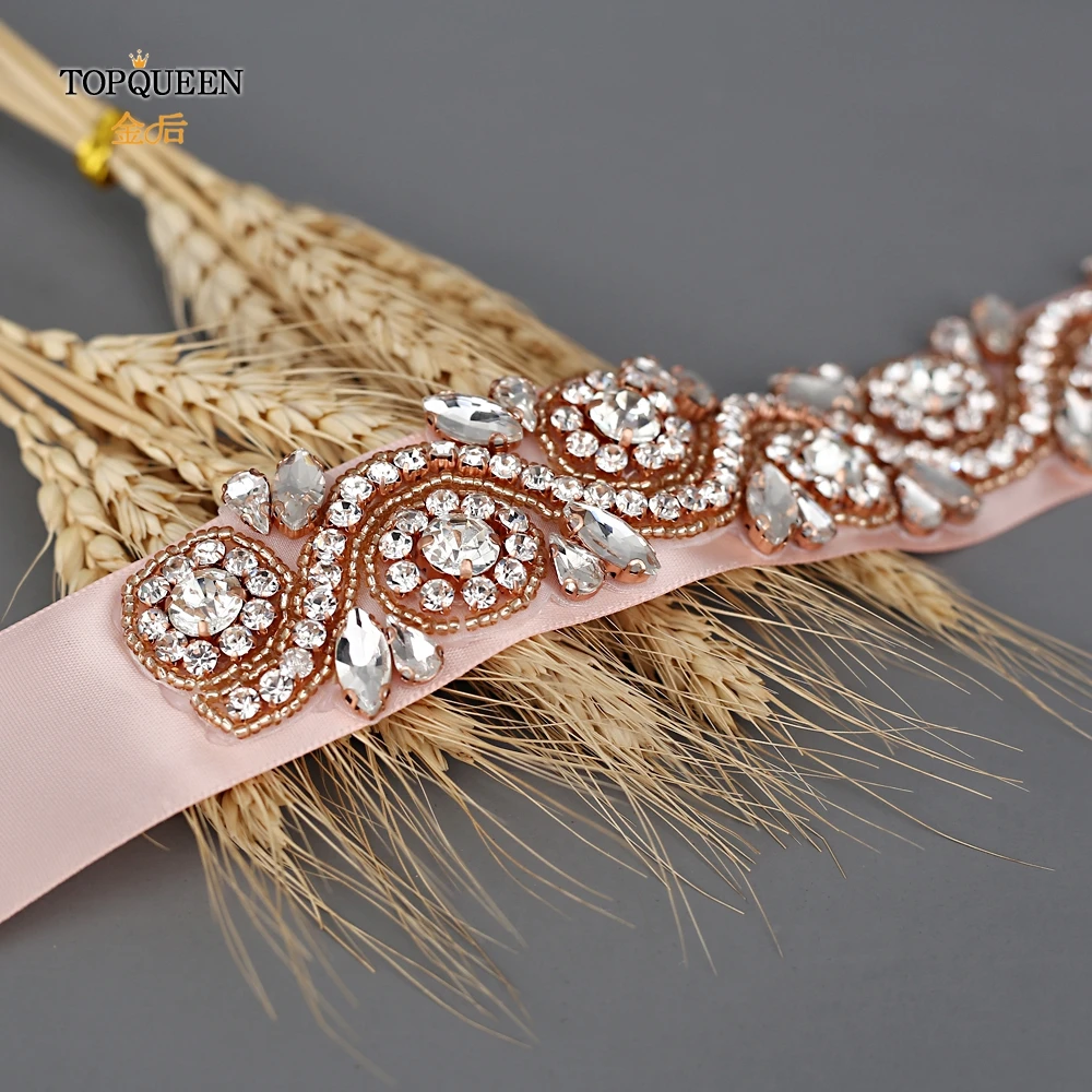 TOPQUEEN S164-RG Румяна свадебный пояс шикарный для платья свадебные пояса с