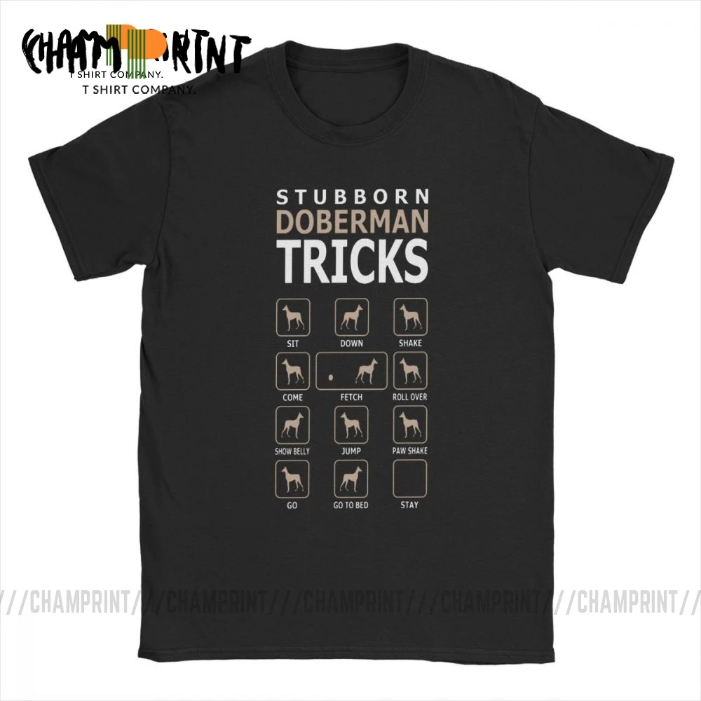 Упрямая собака добермана прикольная футболка для мужчин черная с коротким