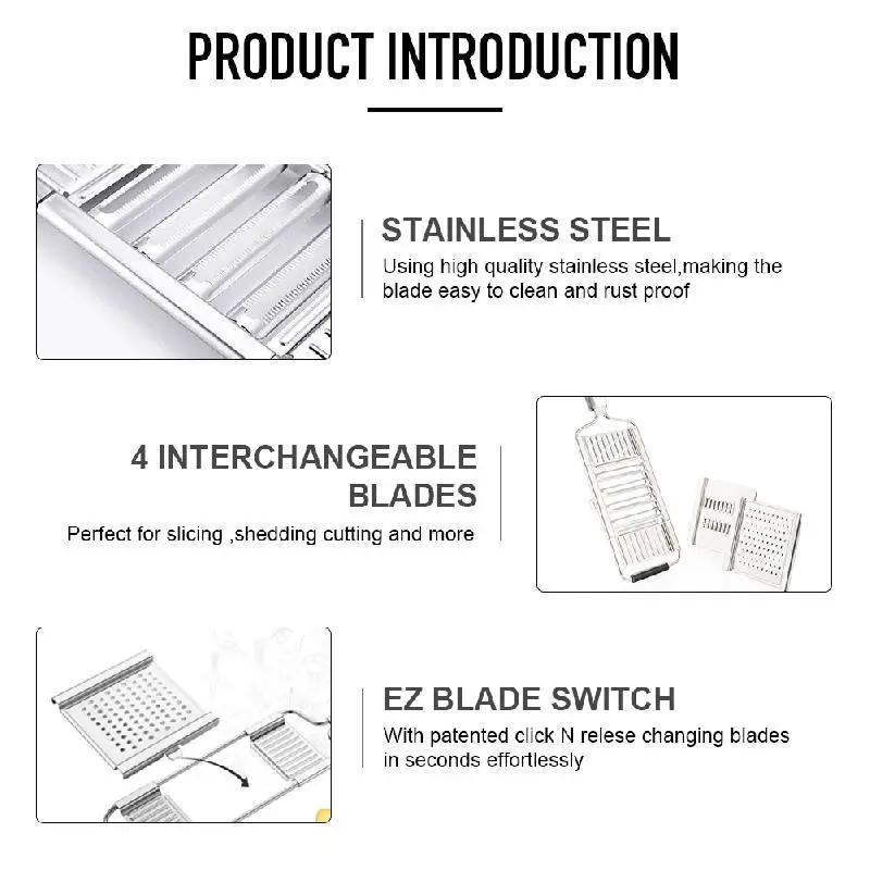 

Kitchen Mandoline Slicer Stainless Steel Multi Blade Adjutsable Peeler for Fruits and Vegetables Tools Kitchen Accessories