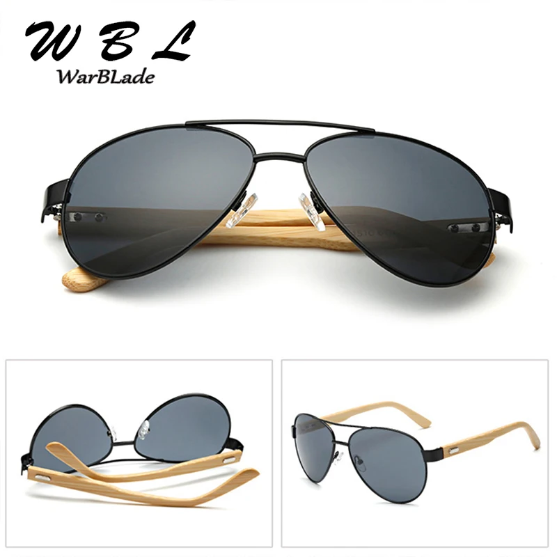 WarBLade новые бамбуковые солнцезащитные очки мужские в деревянной оправе женские