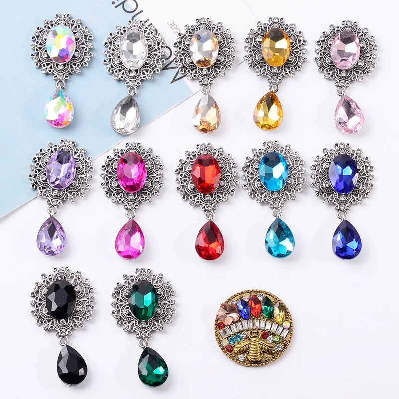10pcs European and American retro Baroque court Feng Shui Drop Pendant bow alloy hair accessories wedding accessories wholesale