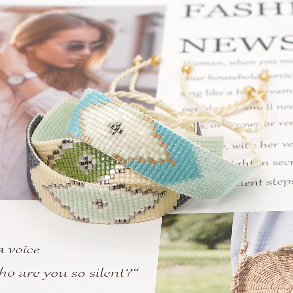 

Bohemian bead Bracelets for Women Rope Chain Eye of Turkey Adjustable Bracelet Summer Beach Vacation Charm Bracelet Jewelry Gift