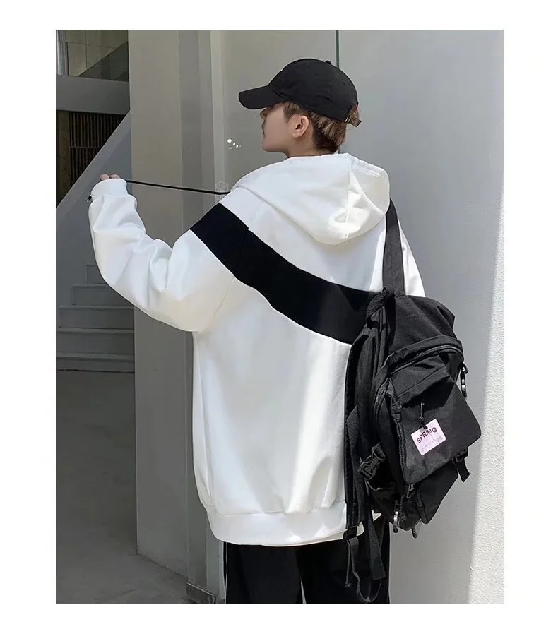 Куртка HYSAIXIA на весну и осень черно-белая простая стильная куртка с надписью в