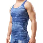 Мужской сексуальный однотонный облегающий жилет без рукавов из искусственной кожи с глубоким вырезом, майка для спортзала, 2020