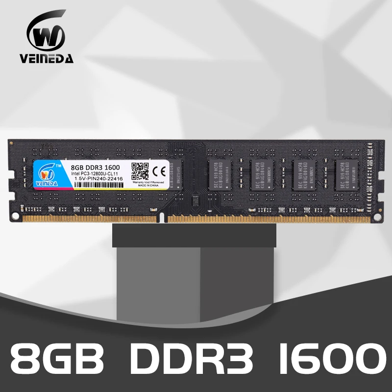 Оперативная память VEINEDA для настольного ПК 4 ГБ 8 DDR3 PC3 1600 МГц 1333 DIMM 1 5 В 240 контактов