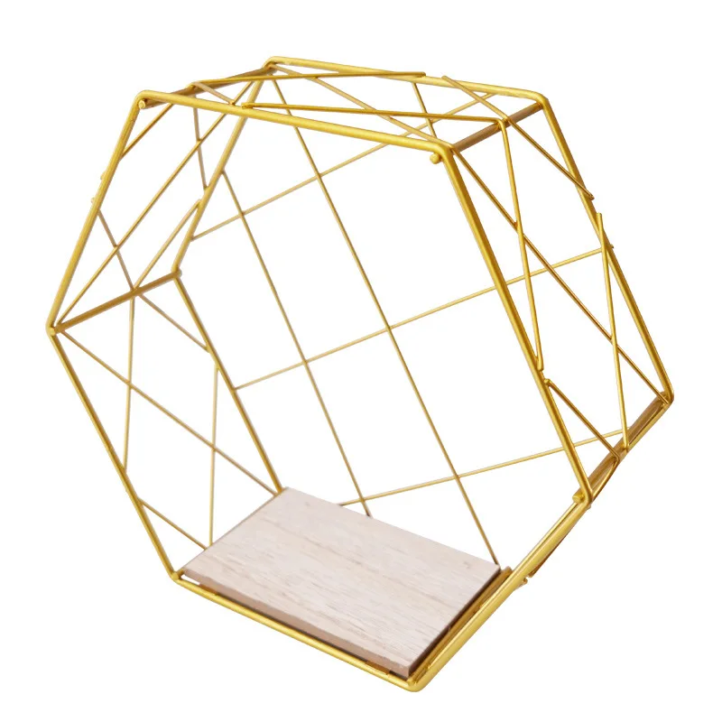 

Nordic Creative Metal Wall Shelf Simple Living Room Bedroom Ins Wind Decorative Racks For Ornaments Decorations