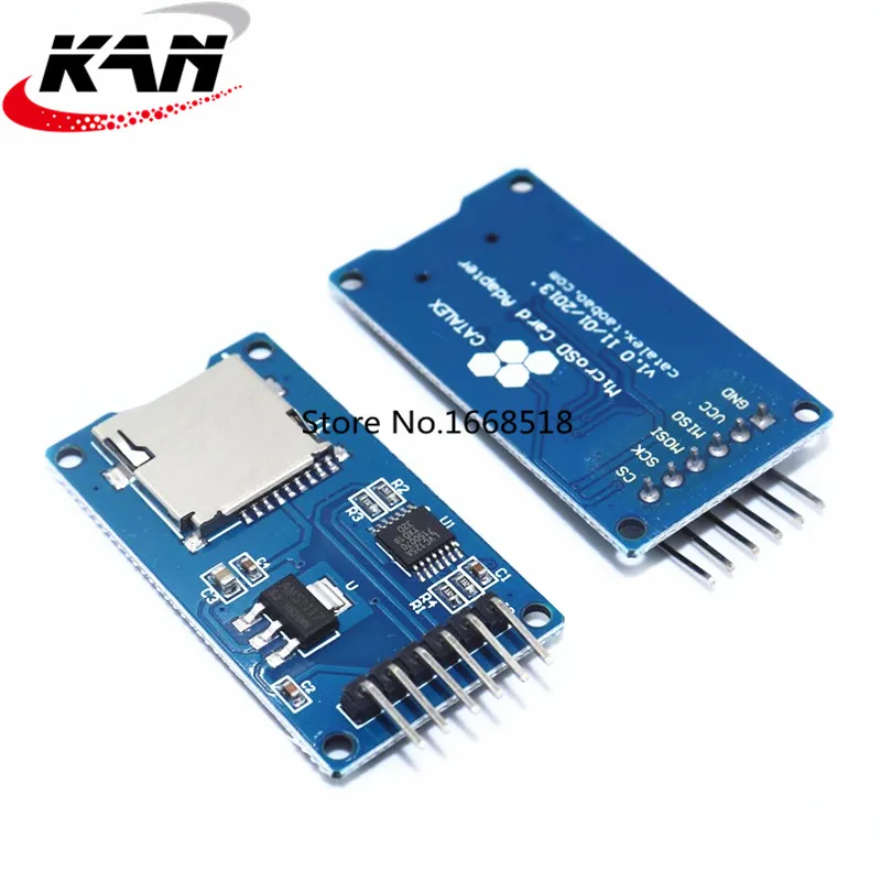 Модуль кардридера Micro SD card mini TF 1 шт. интерфейсы SPI с чипом преобразователя уровня