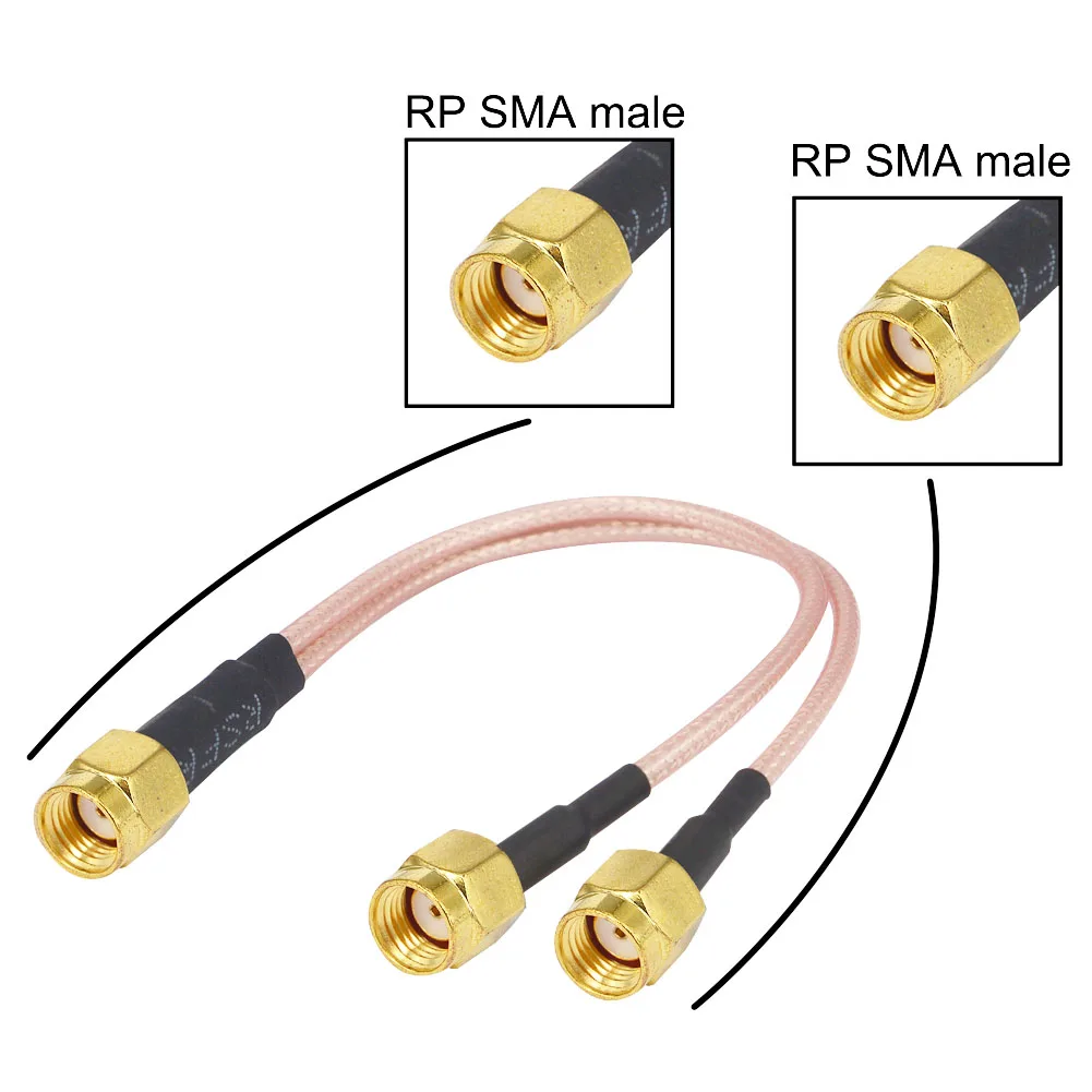 SMA штекер Y Тип 2X SMA женский штекер rp sma разъем сплиттер-Сумматор кабель косичка RF удлинитель RG316 кабель