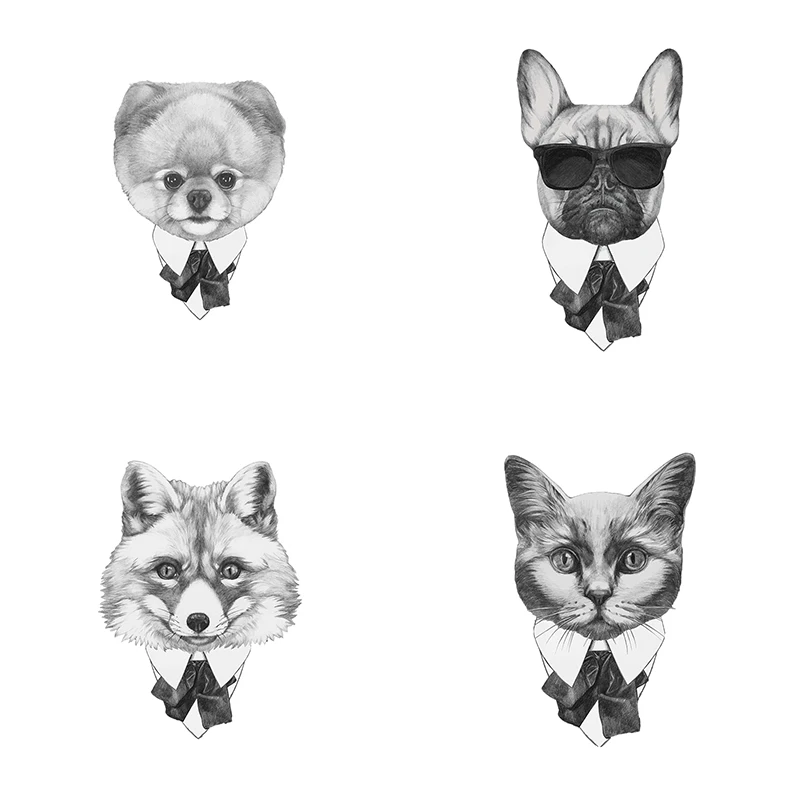 

Three Ratels QC451 Hand painted animals Funny animal wall stickers gabinete gamer studio wall stickers Refrigerator label