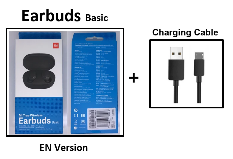 EN Version add Cable Быстрая Xiaomi Redmi Airdots TWS Bluetooth 5,0 беспроводные Bluetooth наушники стерео бас наушники - Цвет: EN Version add Cable