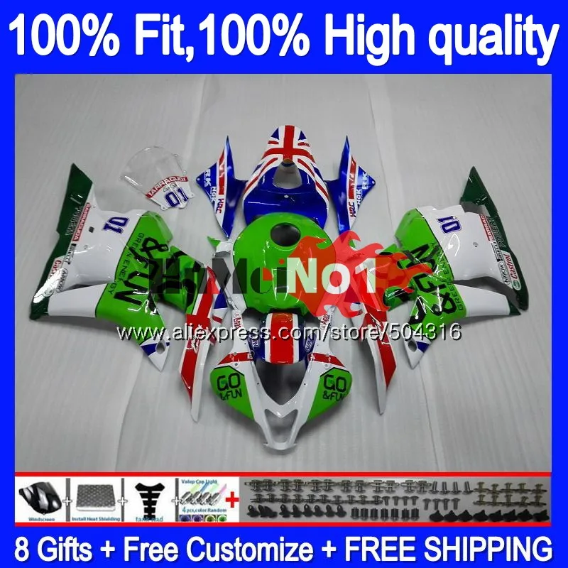 

Инъекция для HONDA CBR600RR CBR 600 RR CC 600RR 600CC 44MC.33 CBR600 RR 2009 2010 2011 2012 F5 09 10 11 12 обтекатель зеленый белый