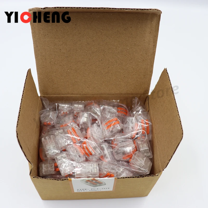 100 шт. Универсальный Компактный проводной соединитель 2-контактный клеммный блок