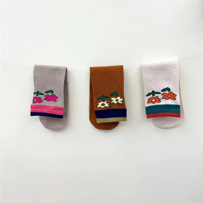 

EnkeliBB Baby Toddler Girl Lovely Flower Socks Free Size Cotton Made 3 Pairs/Lot Kids Socks