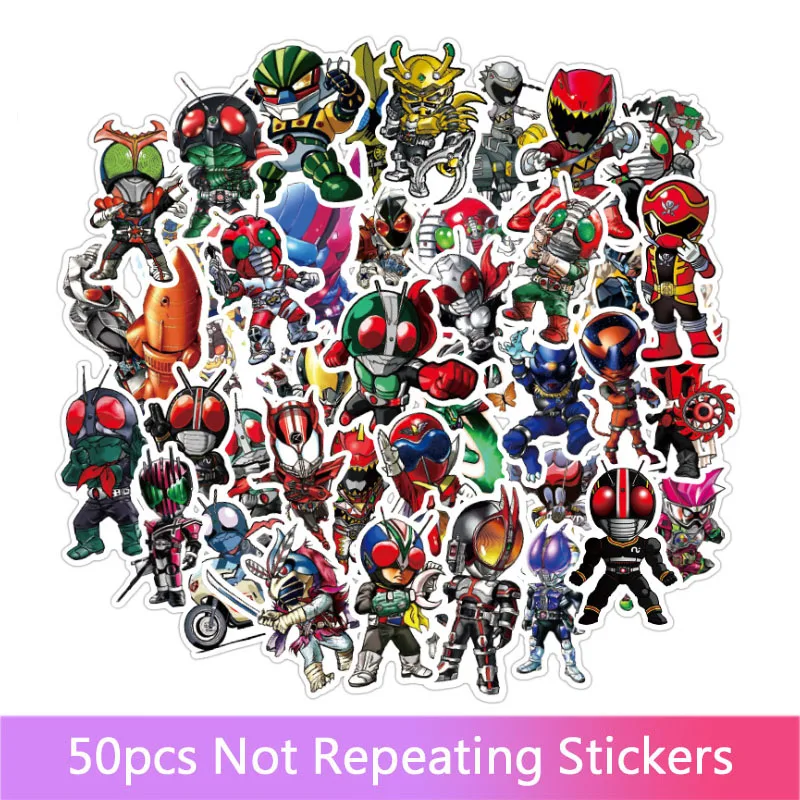 

50Pcs/Set Masked Kamen Rider Anime Cartoon Car Motorcycle Phone Travel Luggage Trolley Laptop Computer Stickers Toys Gifts