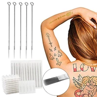 510pcs disposable sterilized tattoo needles rl rs rm m1 agujas microblading naalden permanent makeup curved round liner needle