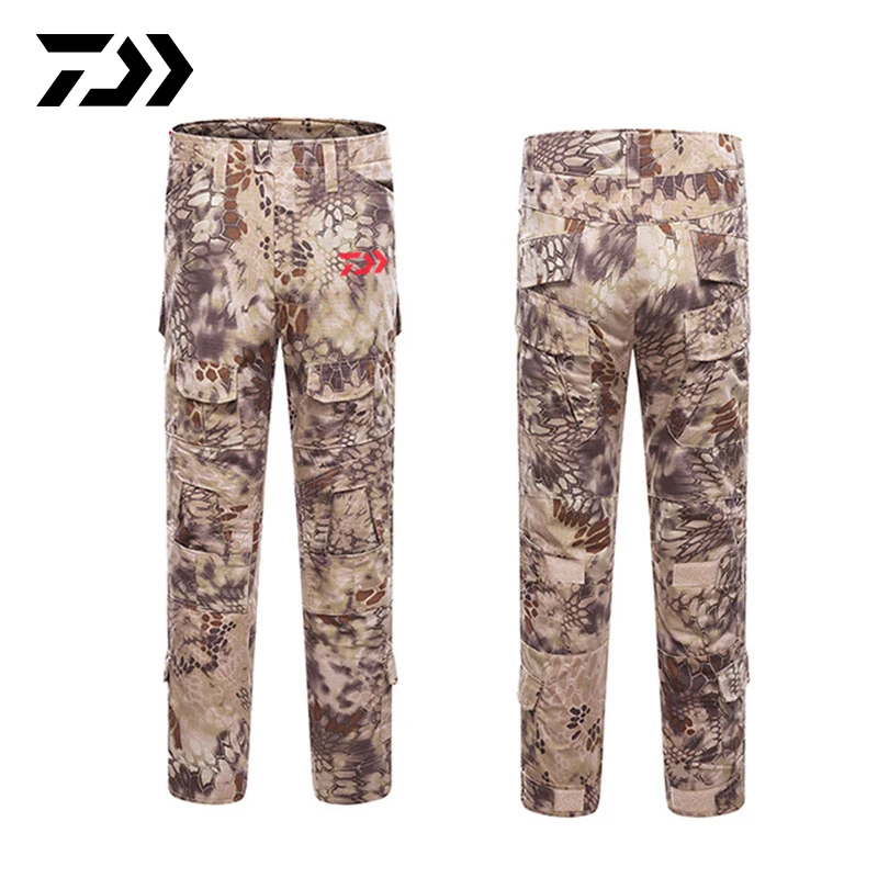 3 Pants Daiwa рыбацкие штаны для отдыха на природе, походные ветрозащитные мужские брюки, дышащие быстросохнущие камуфляжные рыболовные штаны с принтом питона, комплект - Цвет: 3 Pants