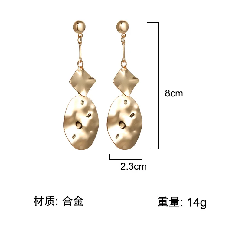 2019 корейский Серебряный Золотой массивные Серьги Геометрические Висячие серьги