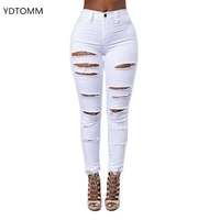 hot sale ripped jeans for women sexy skinny denim jeans fashion street casual pencil pants female spring and summer clothing