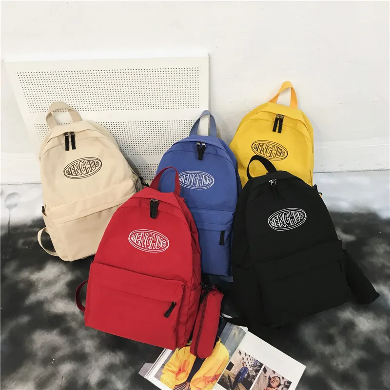 

JULYCCINO Couple backpack nylon Backpack Women Backpack Solid Color Backbag Mochilas Female Shoulder Bag For Teenage Girl School