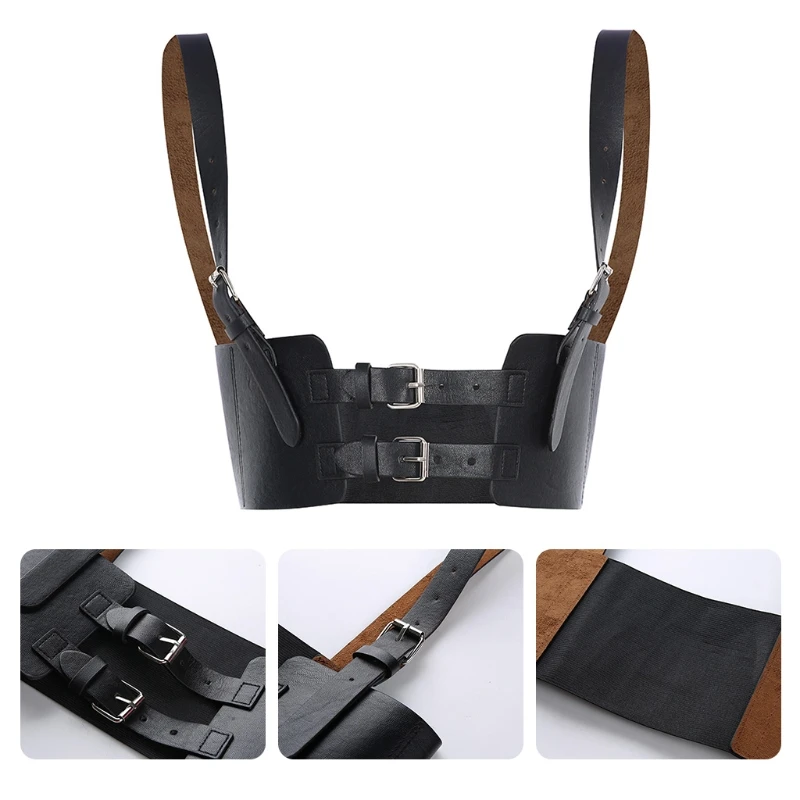 

Women Sexy Faux Leather Waist Belt Crop Top Vest Harajuku Gothic Punk Harness Strap Vintage Steampunk Adjustable Underbust
