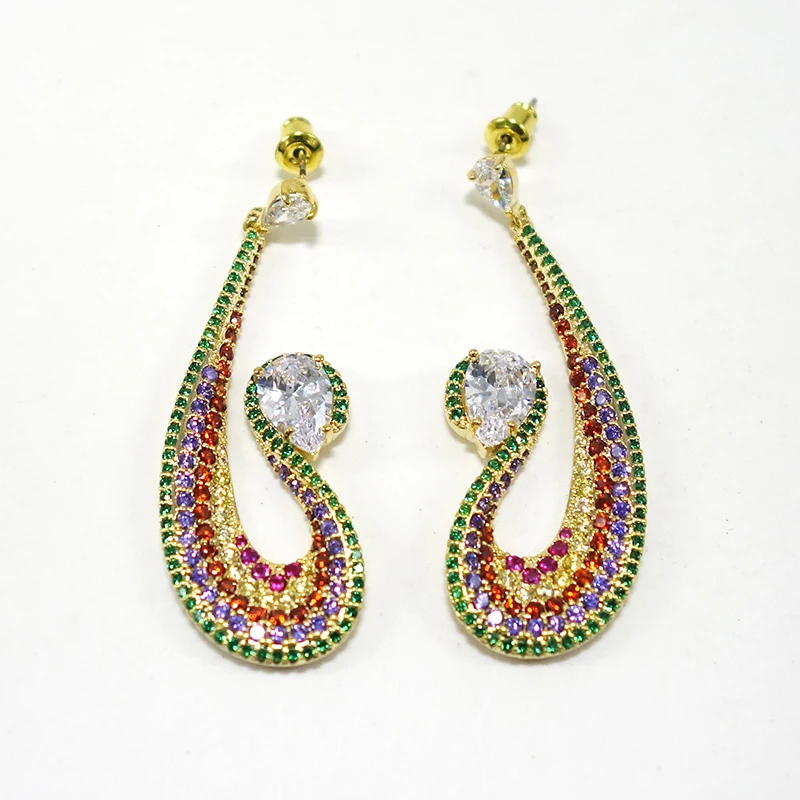 

silver needle New swan Trendy Geometric Earring For Women Wedding Party Indian Dubai Bridal Jewelry boucle d'oreille femme Gift