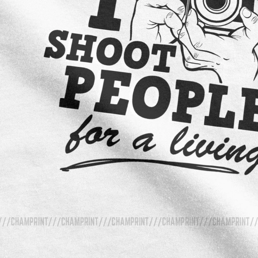 Мужская футболка с надписью I Shoot People For A Live 100% хлопок забавная короткими рукавами